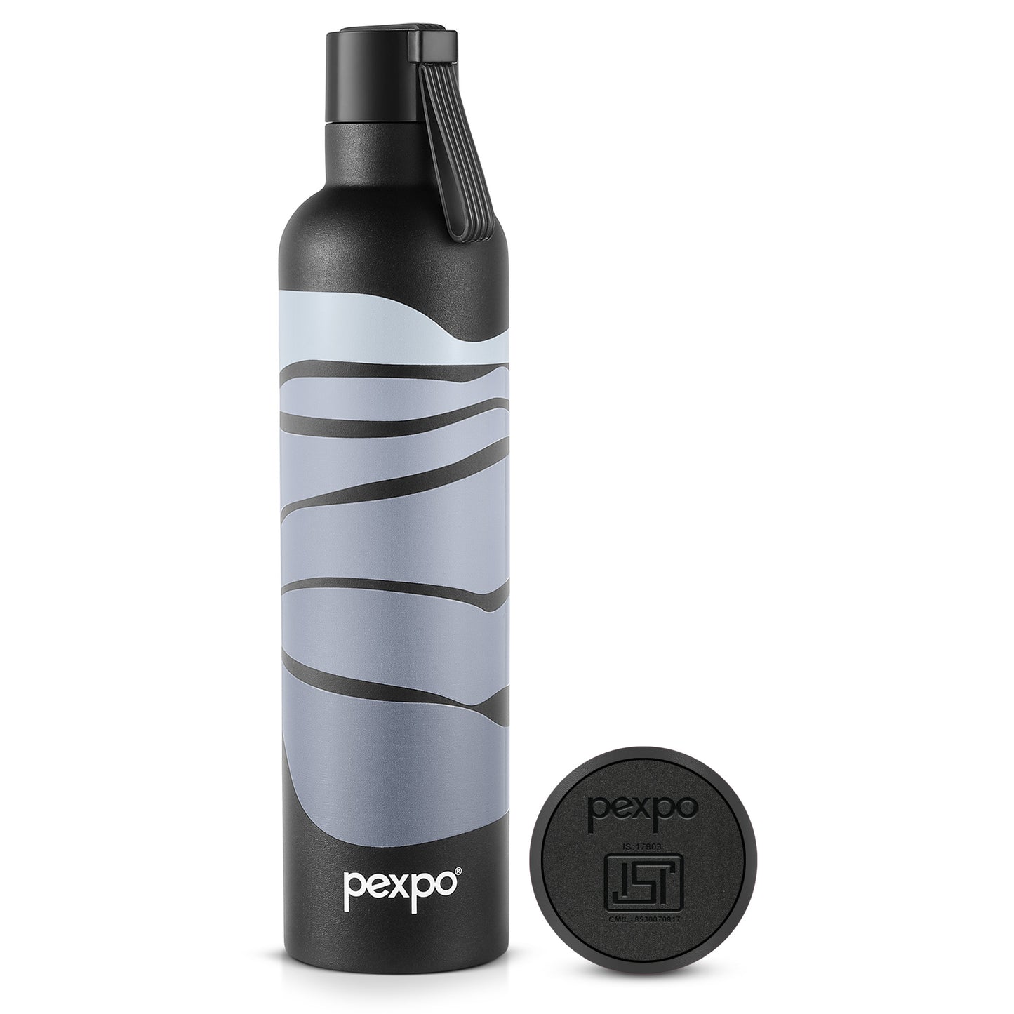 Oslo Grey Wave Print Hot & Cold Water Bottle