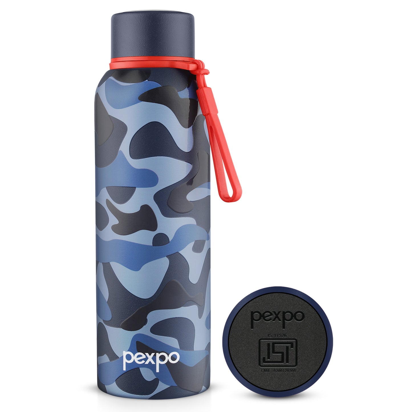 Pexpo Bravo Thermo Steel Bottle | Tri-Ply Vacuum Insulated Hot & Cold Flask - Camouflage Art
