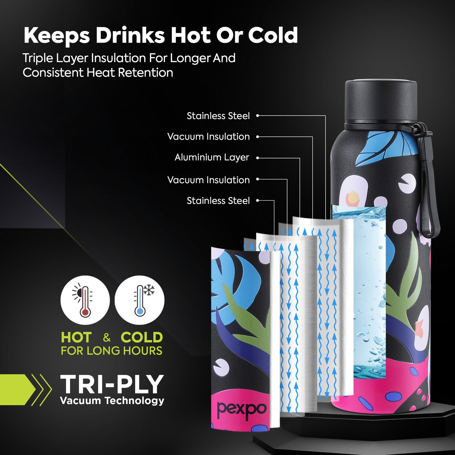 Bravo Plant-themed Art Hot & Cold Water Bottle