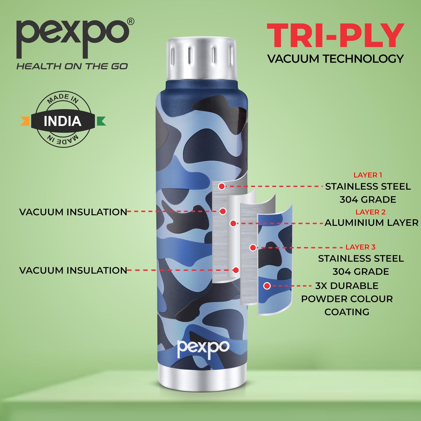 Cameo Camouflage Art Hot & Cold Water Bottle