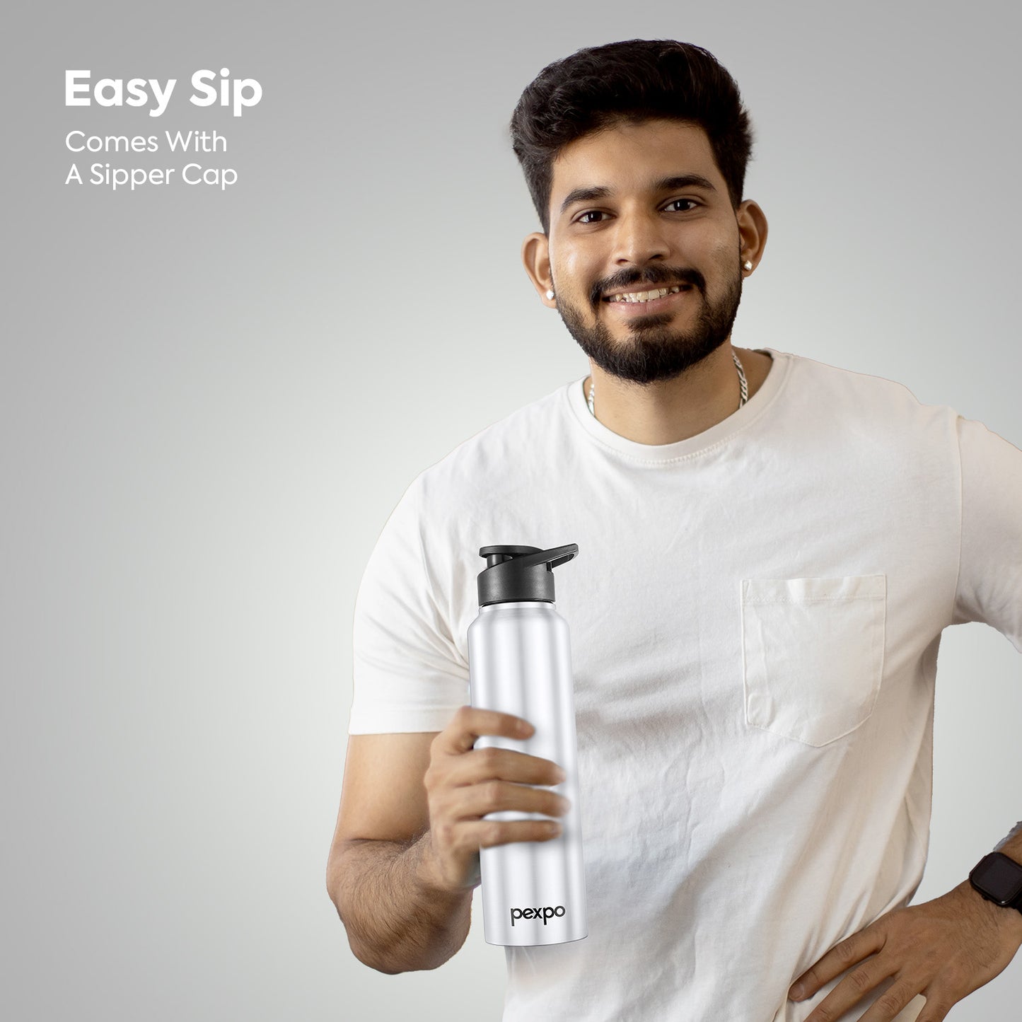 Chromo SS Water Bottle with Sipper Cap