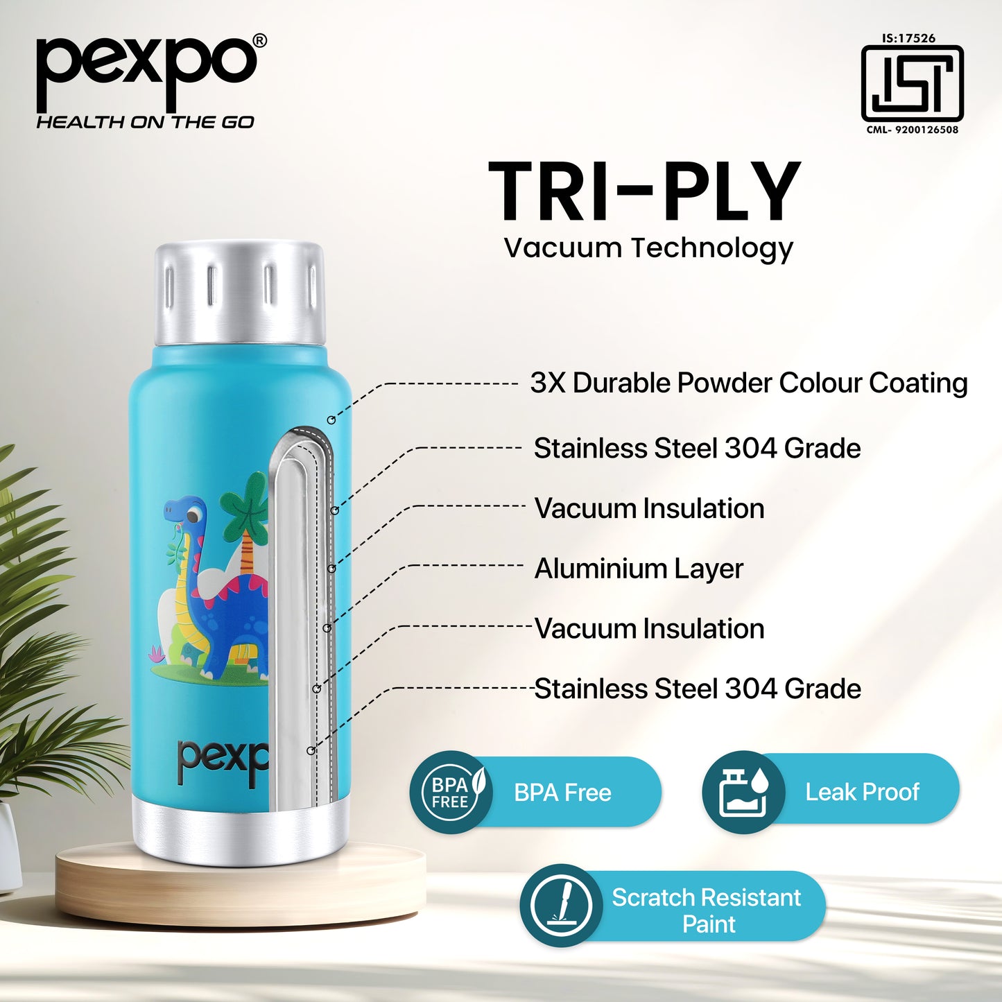 Cameo Dino Art Hot & Cold Water Bottle