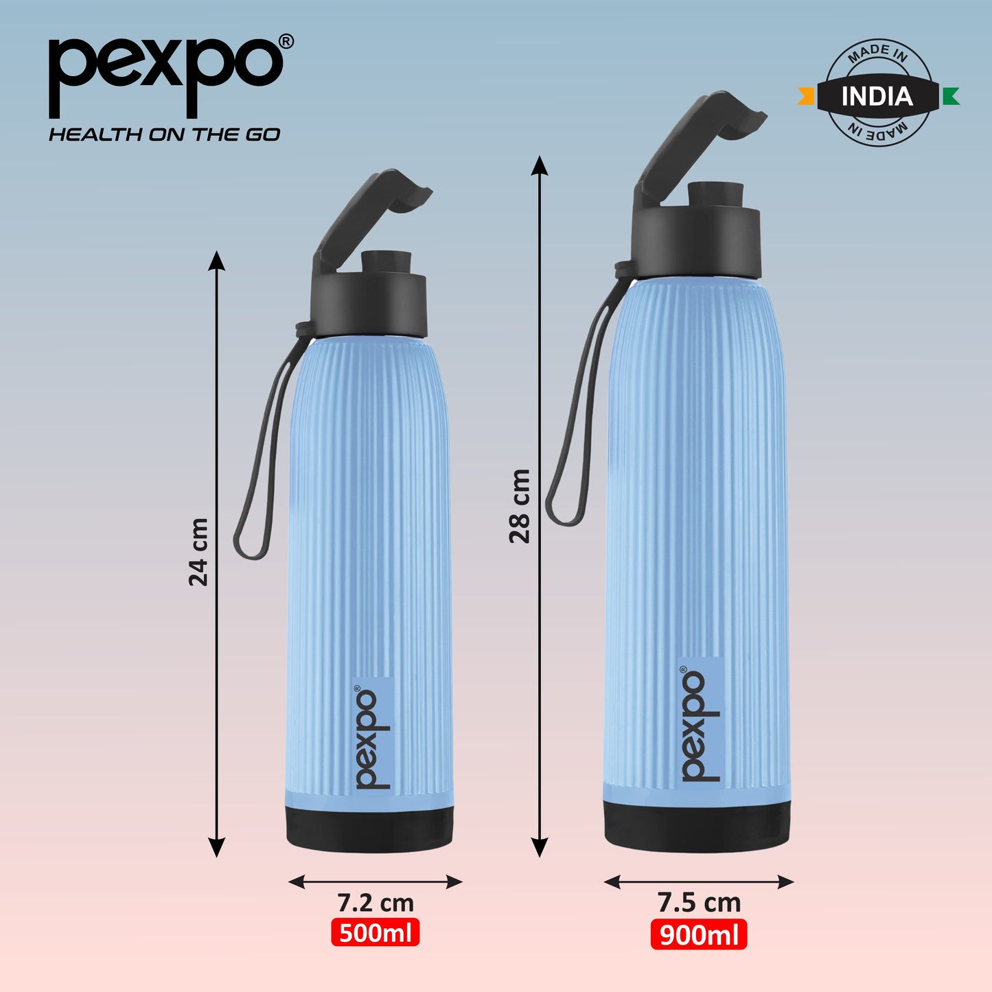 Pexpo Easy Sip- PU Insulated 4 Hours Warm & Cold | Safe & Portable (Stainless Steel)