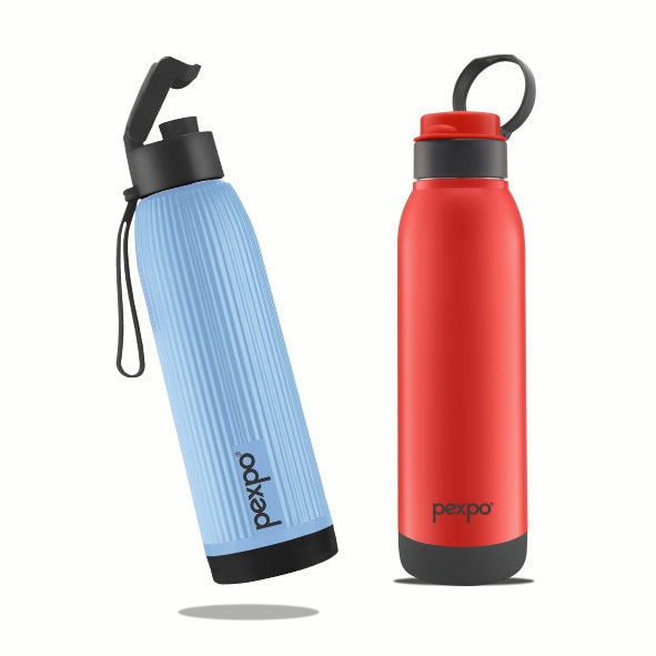 Combo- Easy Sip 700ml Blue (water Bottle) and Macho Red 900ml Red (water Bottle)