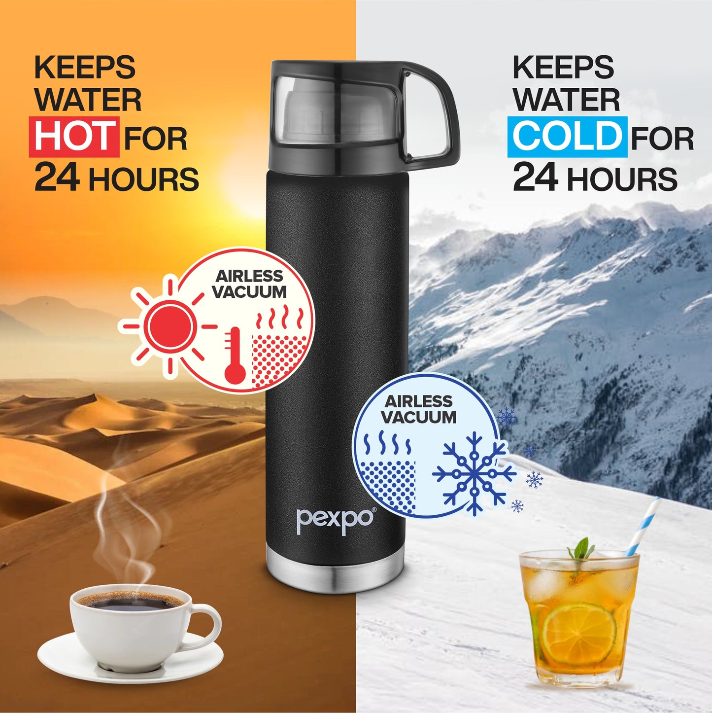 Fererro - Vacuum Insulated Stainless Steel Flask With Convertible Cap