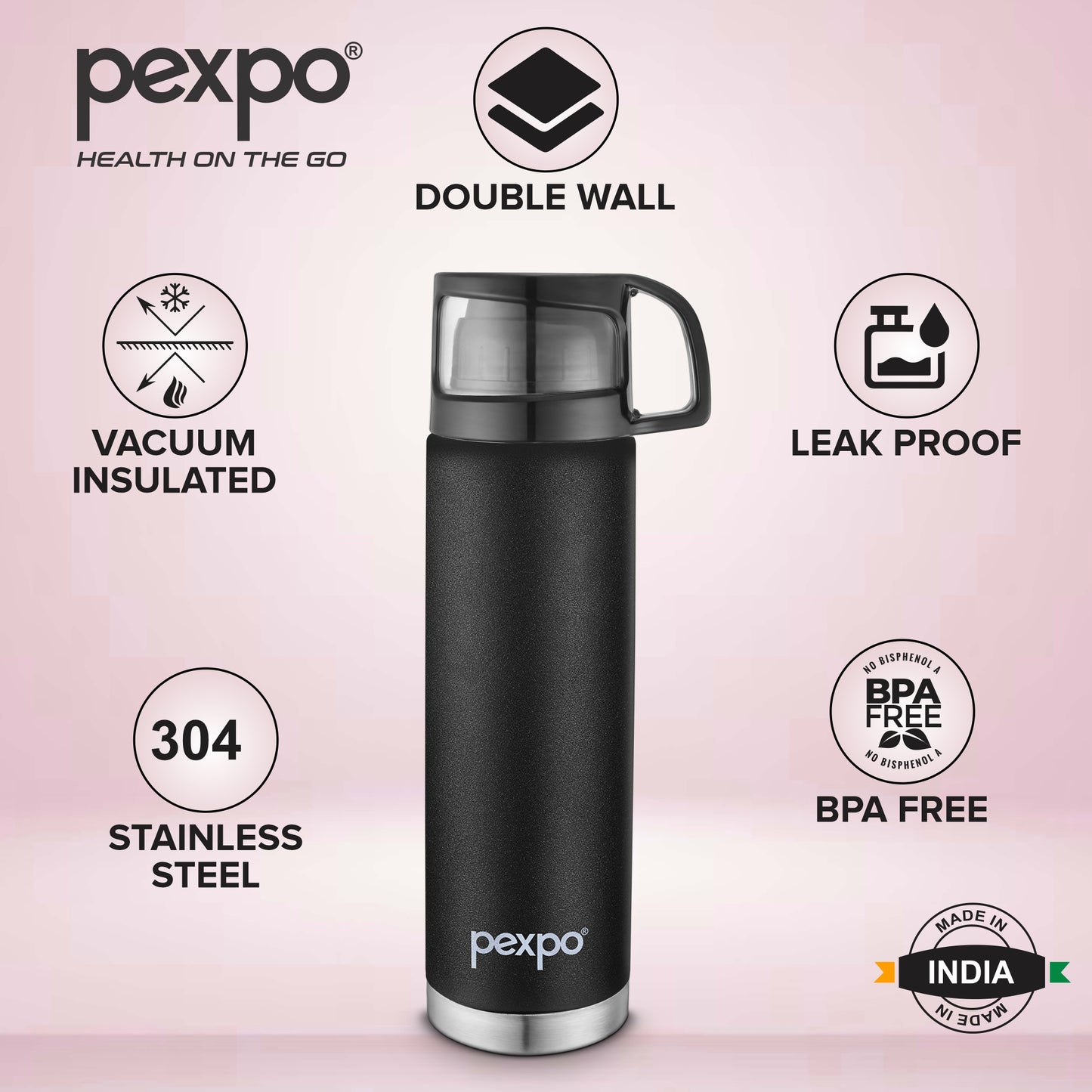 Fererro - Vacuum Insulated Stainless Steel Flask With Convertible Cap
