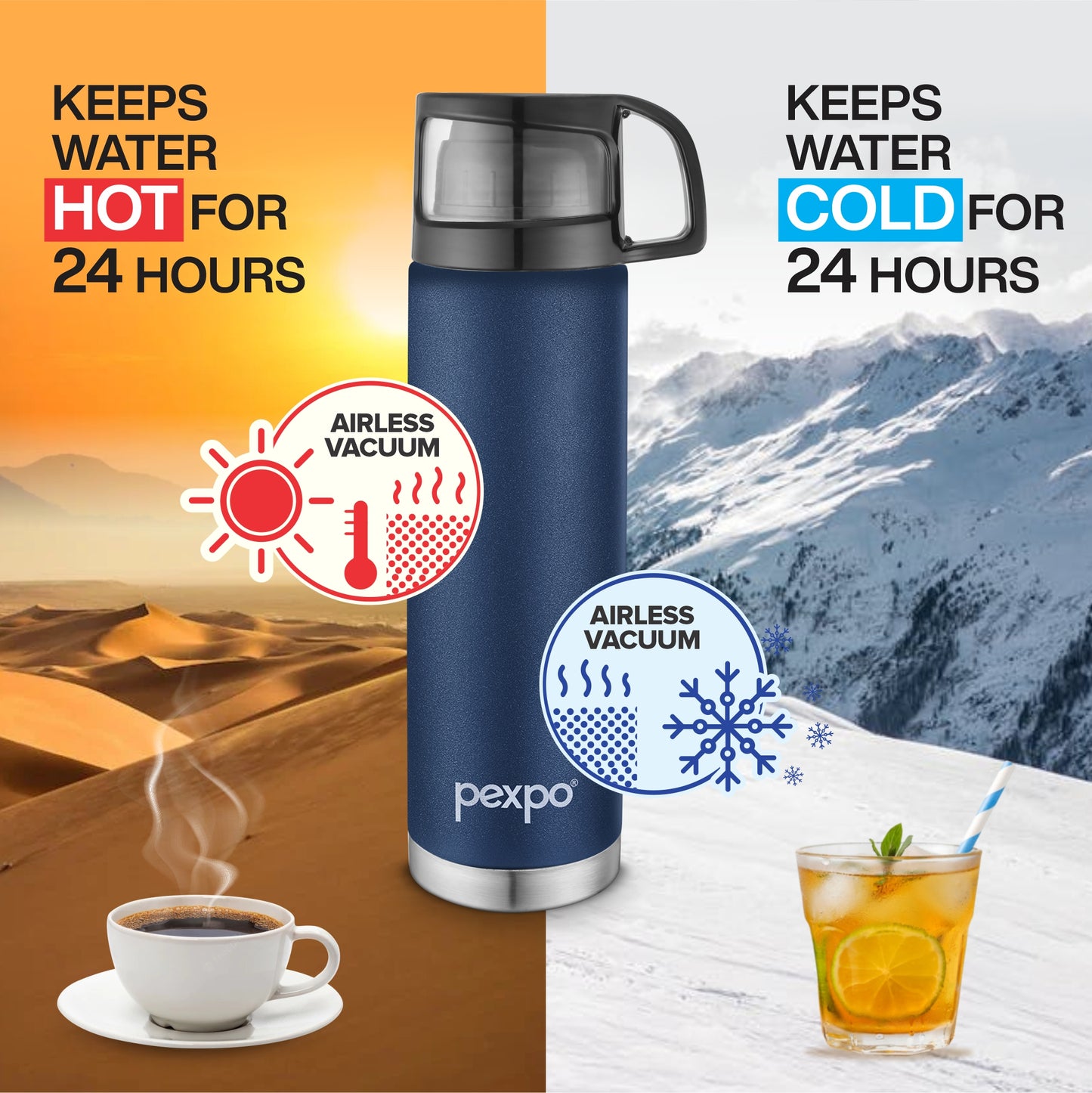 Fererro - Vacuum Insulated Stainless Steel Flask With Convertible Cap