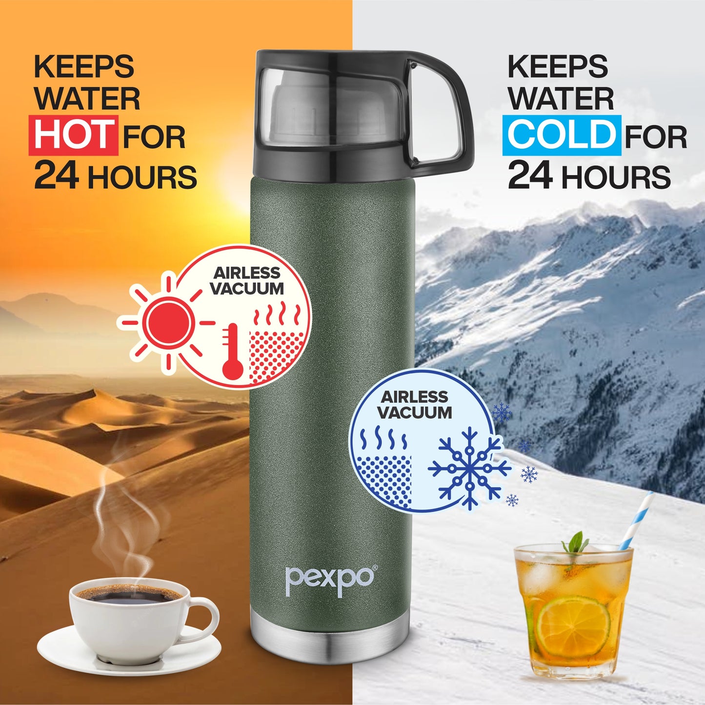 Fererro - Vacuum Insulated Stainless Steel Flask With Convertible Cap