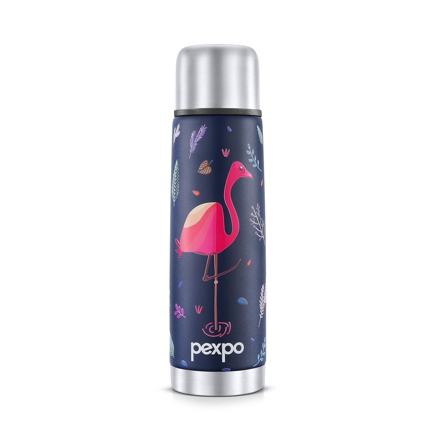 Pexpo Flamingo- Stainless Steel 24 Hrs Hot & Cold Vacuum Insulated with Flamingo Design, | Eco-Friendly, Durable, ISI Certified