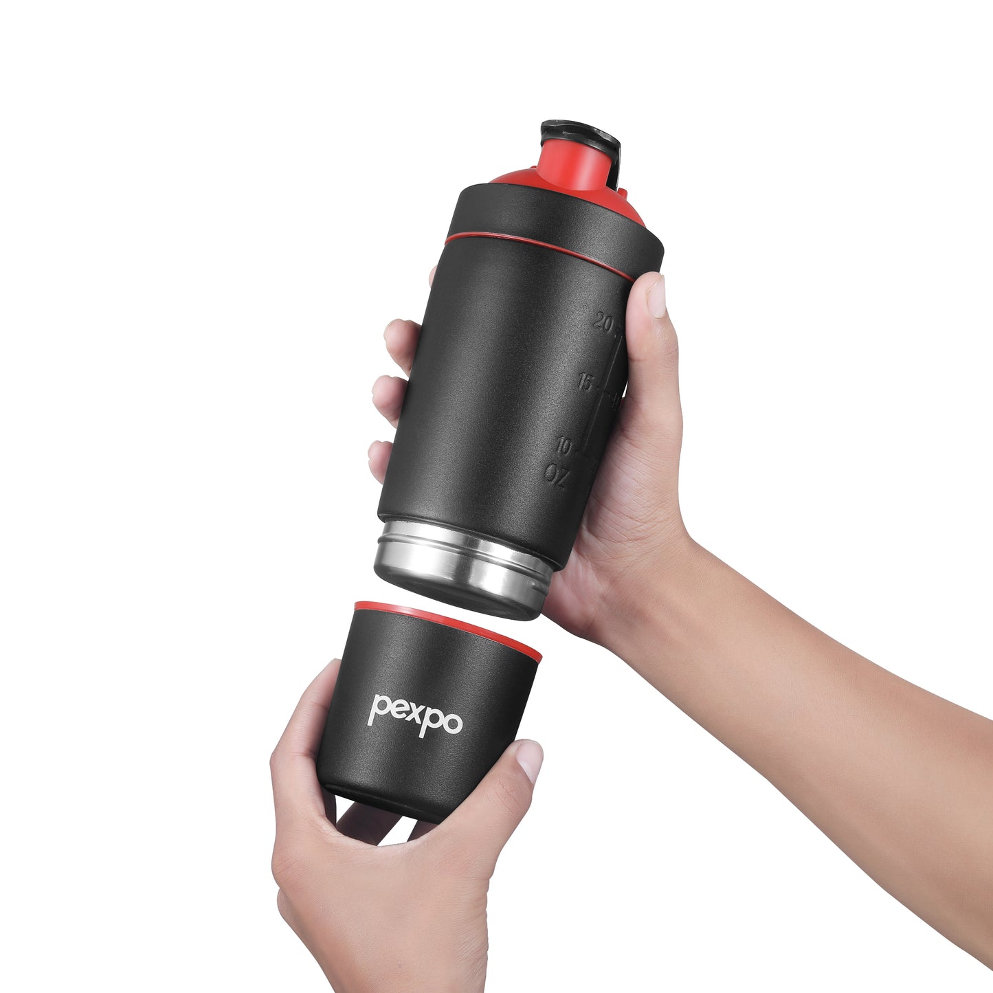 Kinetic Stainless Steel Shaker with extra Compartment