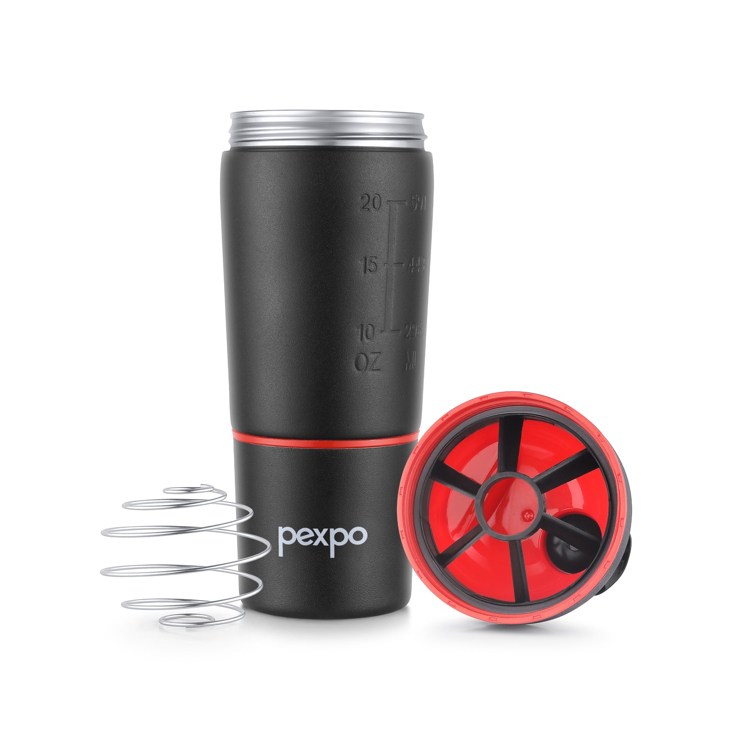 Kinetic Stainless Steel Shaker with extra Compartment
