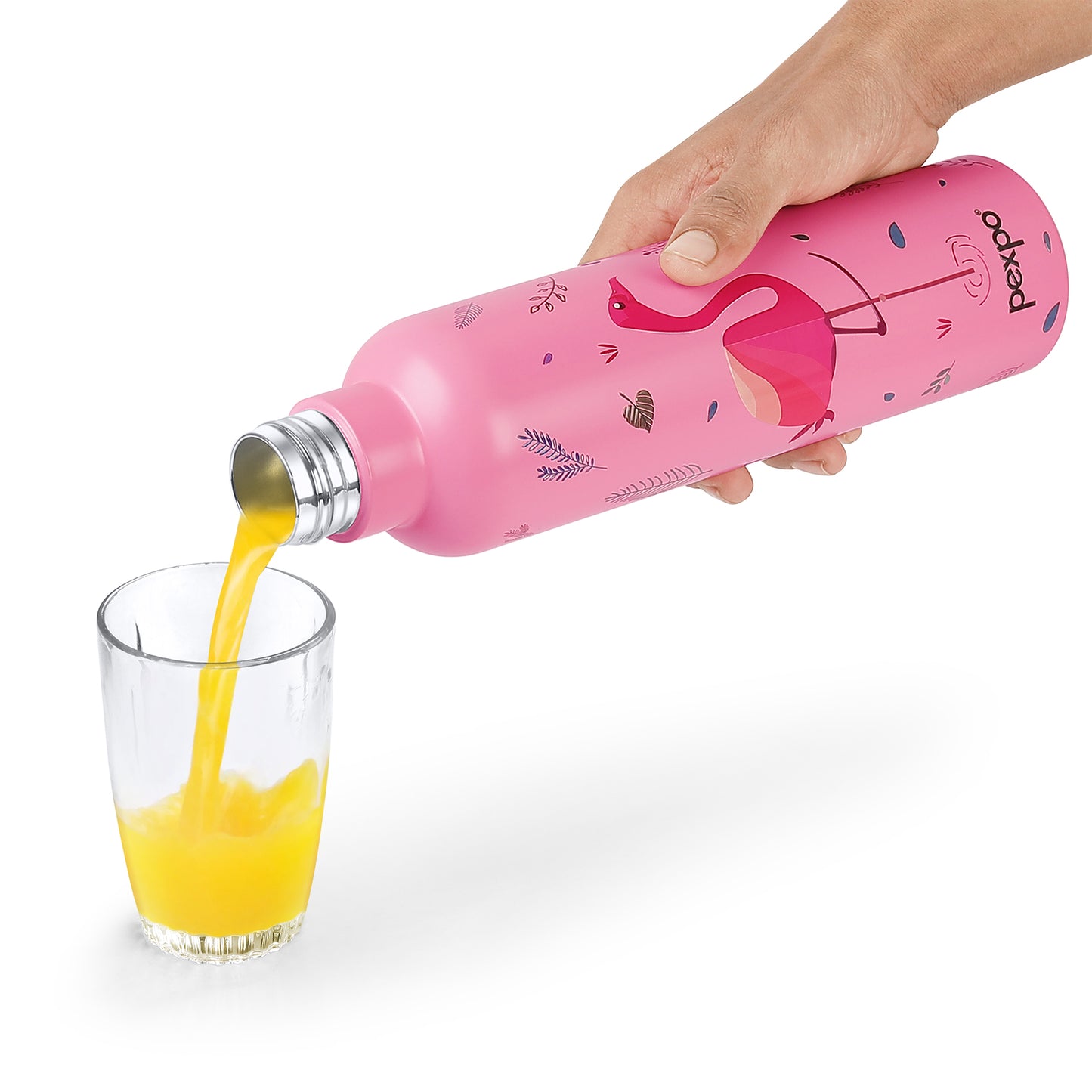 Oslo Pink Flamingo Print Hot & Cold Water Bottle