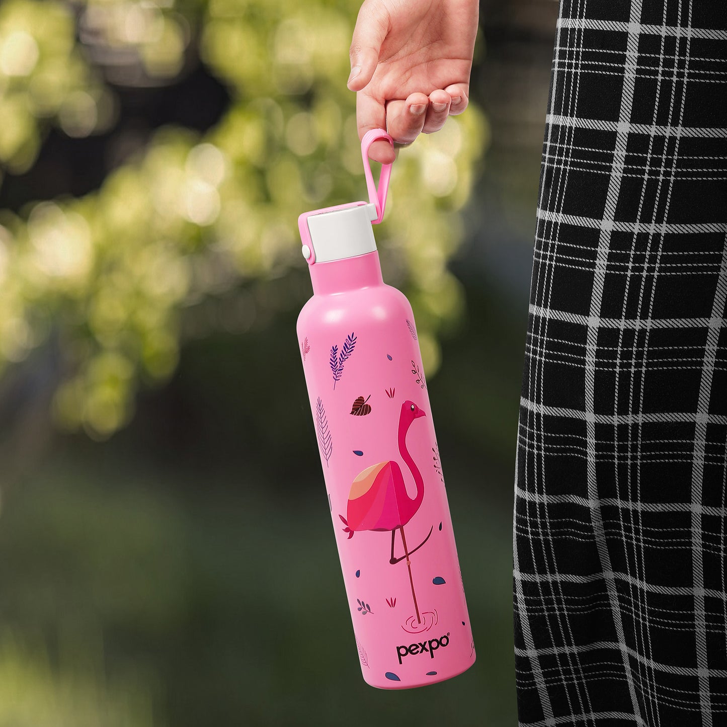 Oslo Pink Flamingo Print Hot & Cold Water Bottle