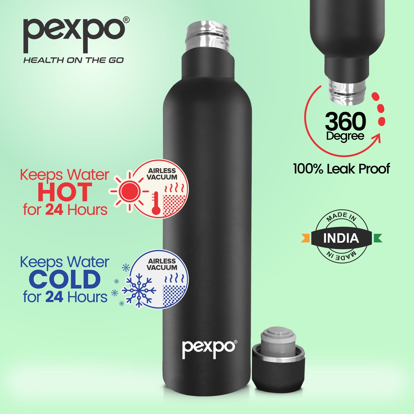 Oreo - Multipurpose Insulated Stainless Steel Water Bottle With Leak-Proof Cap