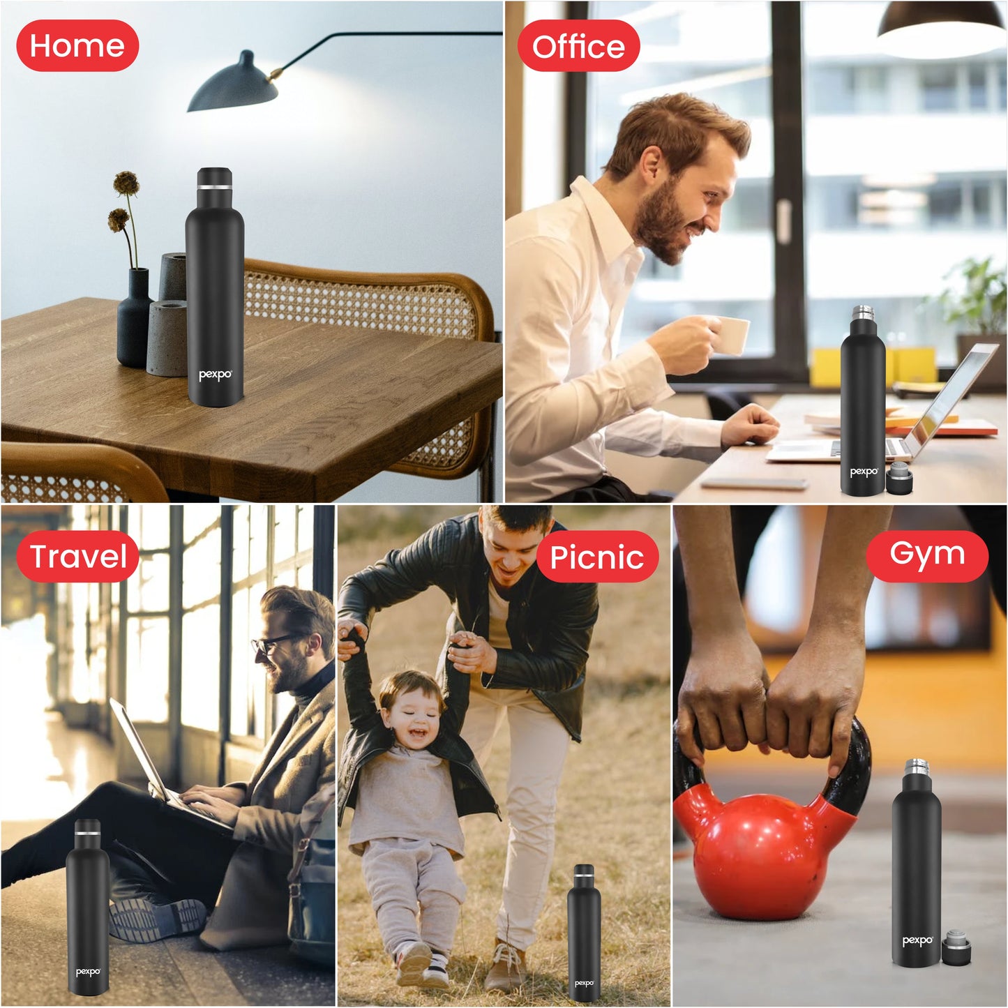Oreo - Multipurpose Insulated Stainless Steel Water Bottle With Leak-Proof Cap