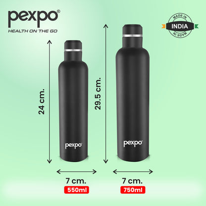 Pexpo Oreo- Stainless Steel Vacuum Insulated Water Bottle | 24/7 Hot & Cold |Eco-Friendly | ISI Certified