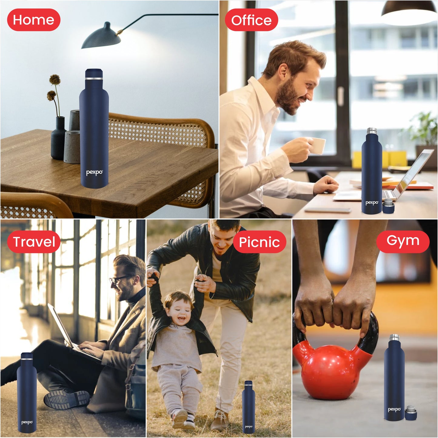 Oreo - Multipurpose Insulated Stainless Steel Water Bottle With Leak-Proof Cap