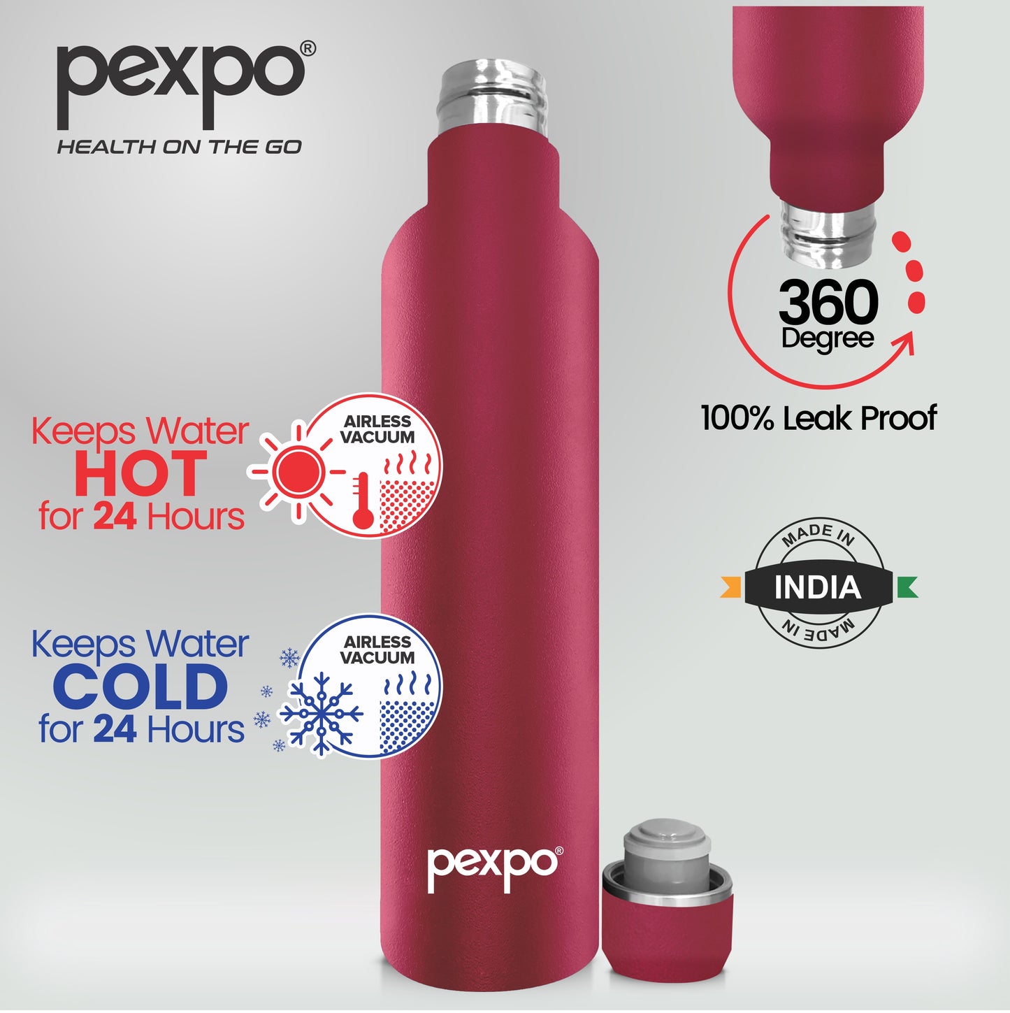 Oreo - Multipurpose Insulated Stainless Steel Water Bottle With Leak-Proof Cap