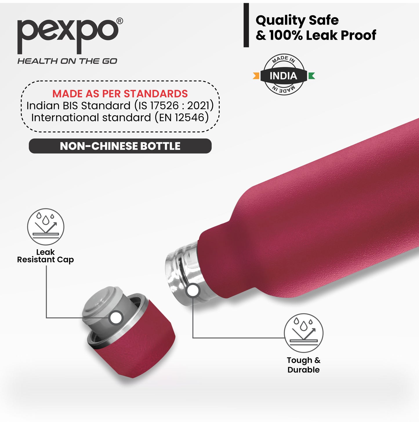 Oreo - Multipurpose Insulated Stainless Steel Water Bottle With Leak-Proof Cap
