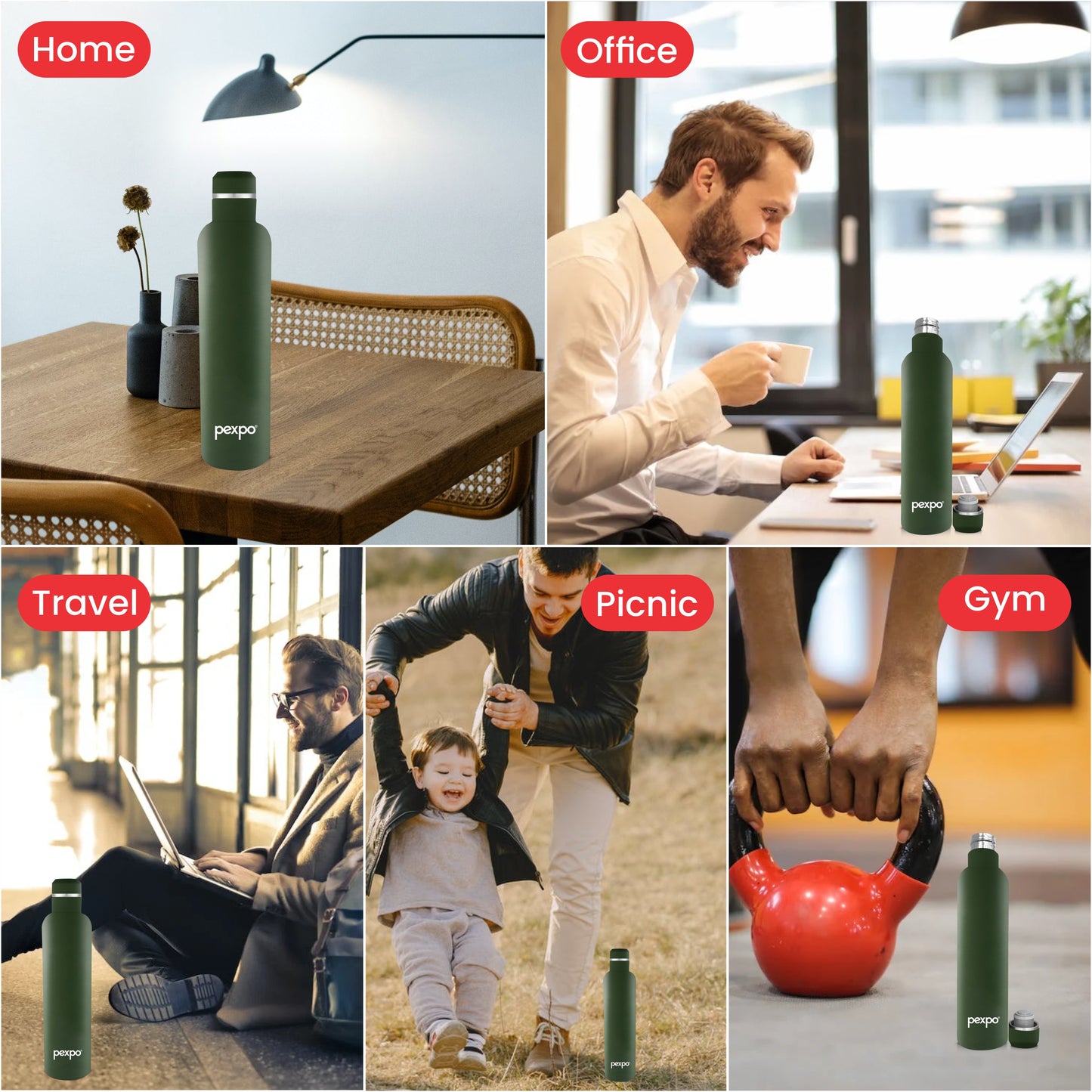 Oreo - Multipurpose Insulated Stainless Steel Water Bottle With Leak-Proof Cap