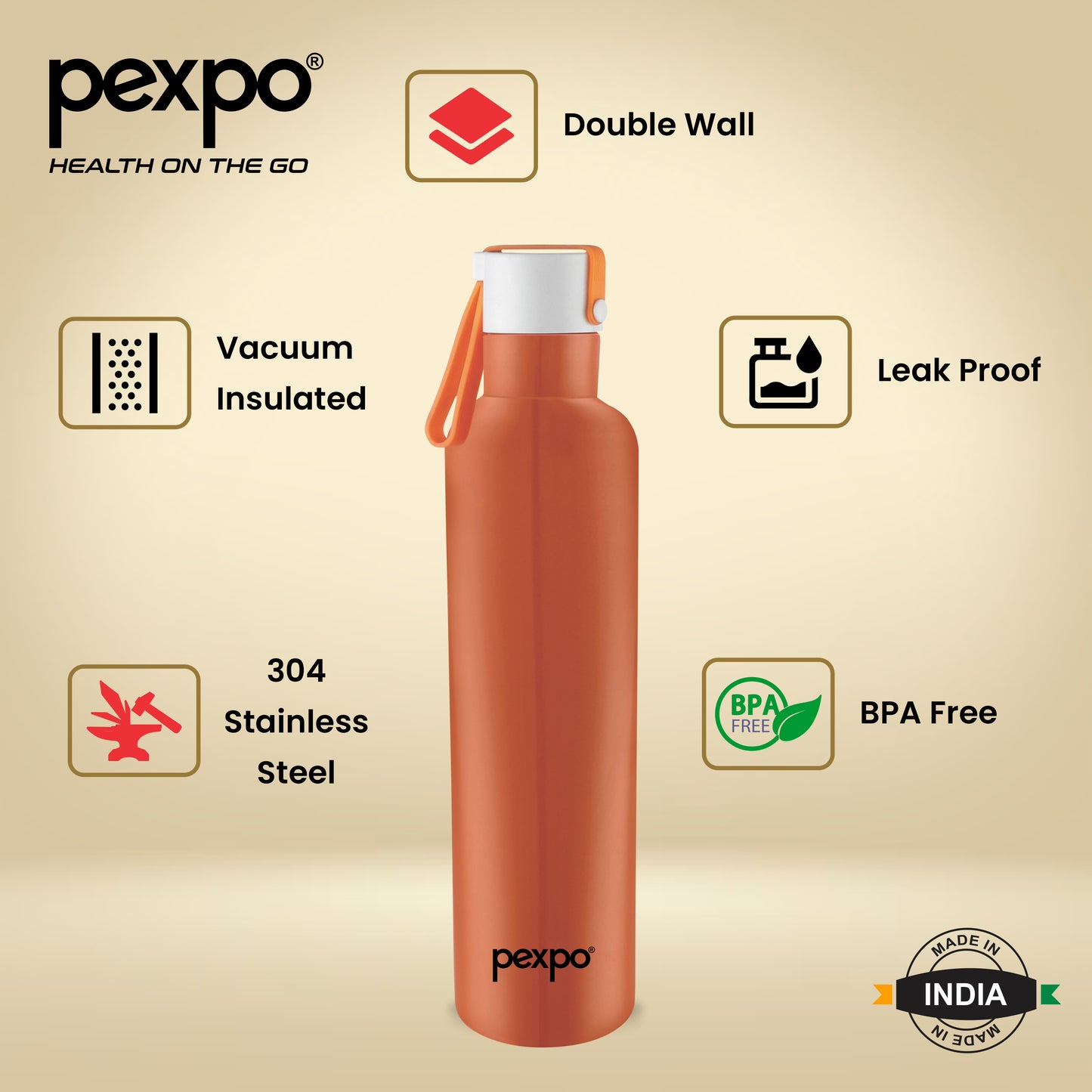 Oslo - Insulated Stainless Steel Water Bottle to Keep Drinks Hot/Cold 24 Hours