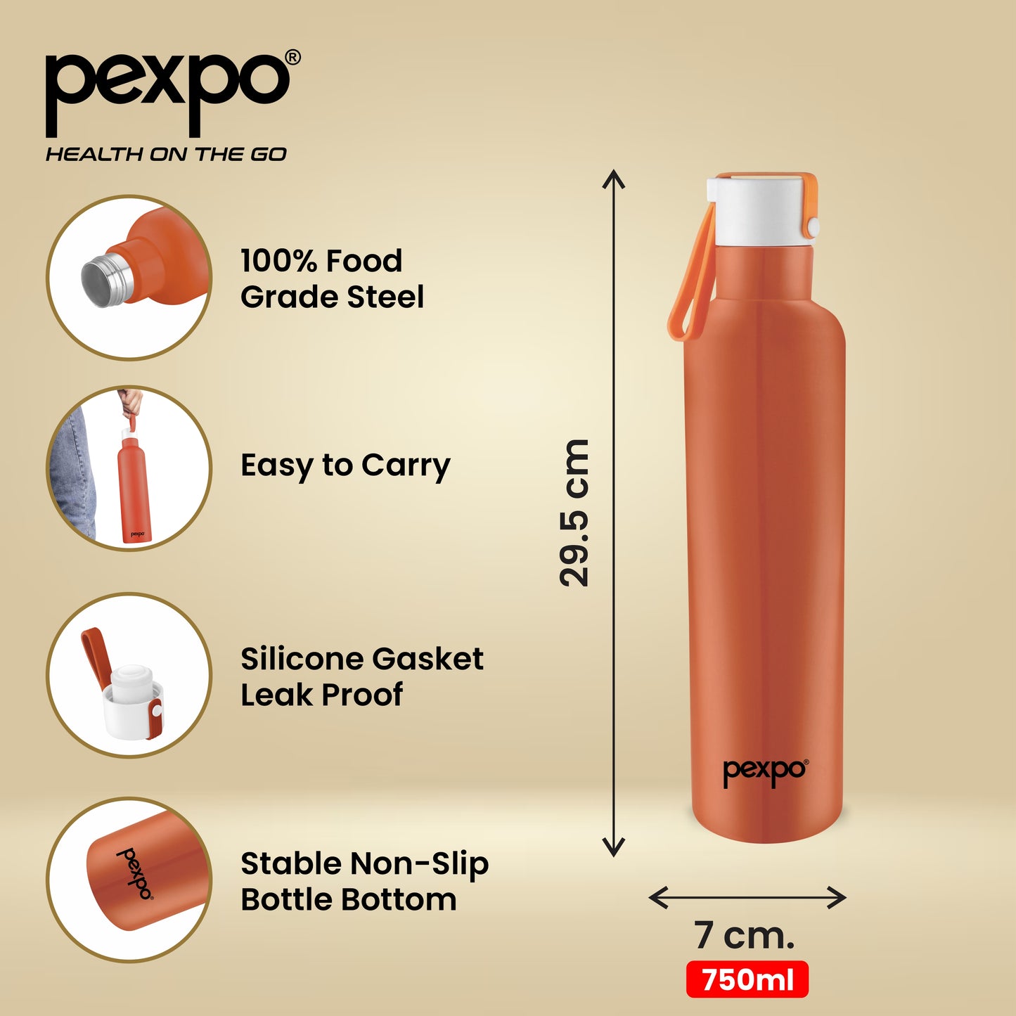 Oslo - Insulated Stainless Steel Water Bottle to Keep Drinks Hot/Cold 24 Hours