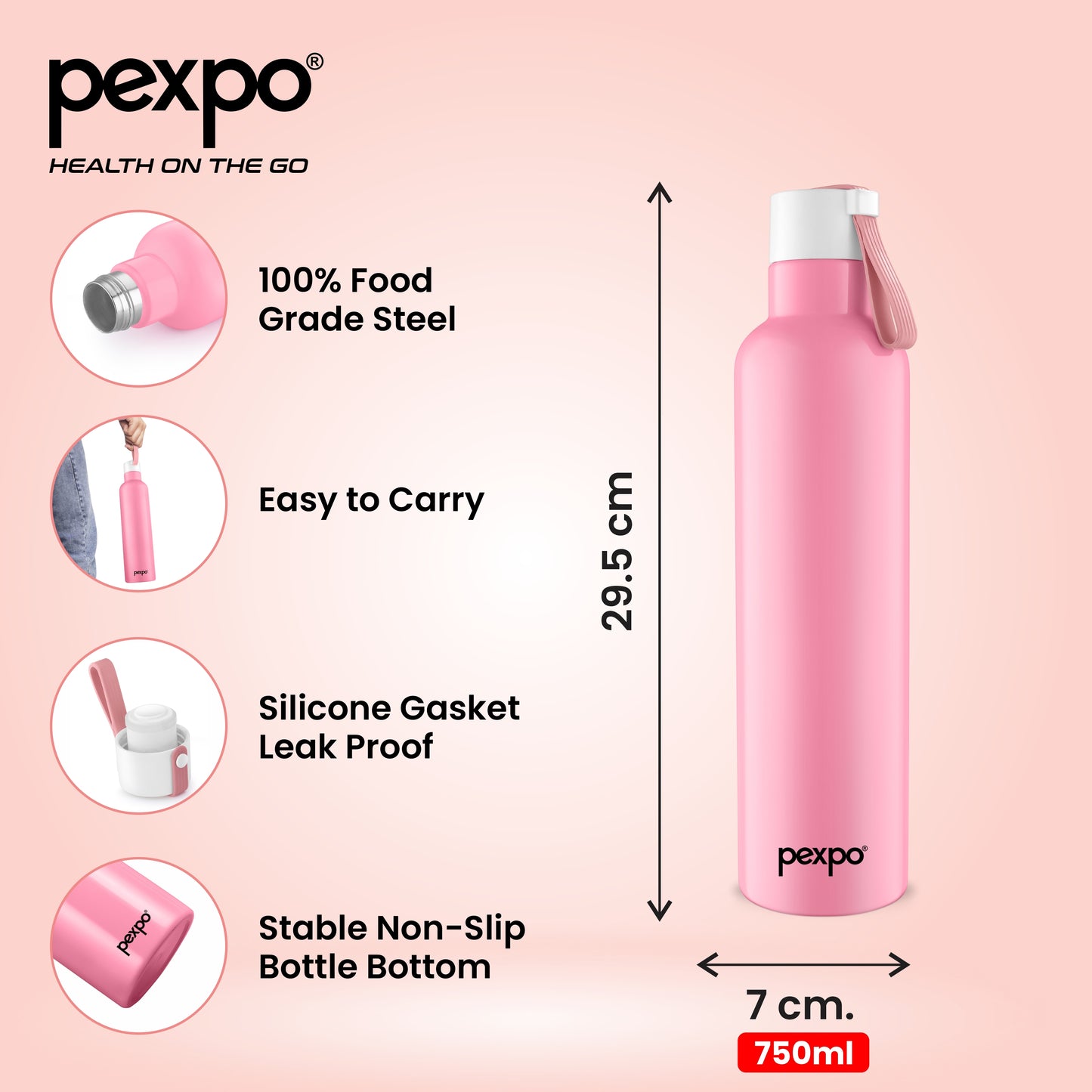 Oslo - Insulated Stainless Steel Water Bottle to Keep Drinks Hot/Cold 24 Hours