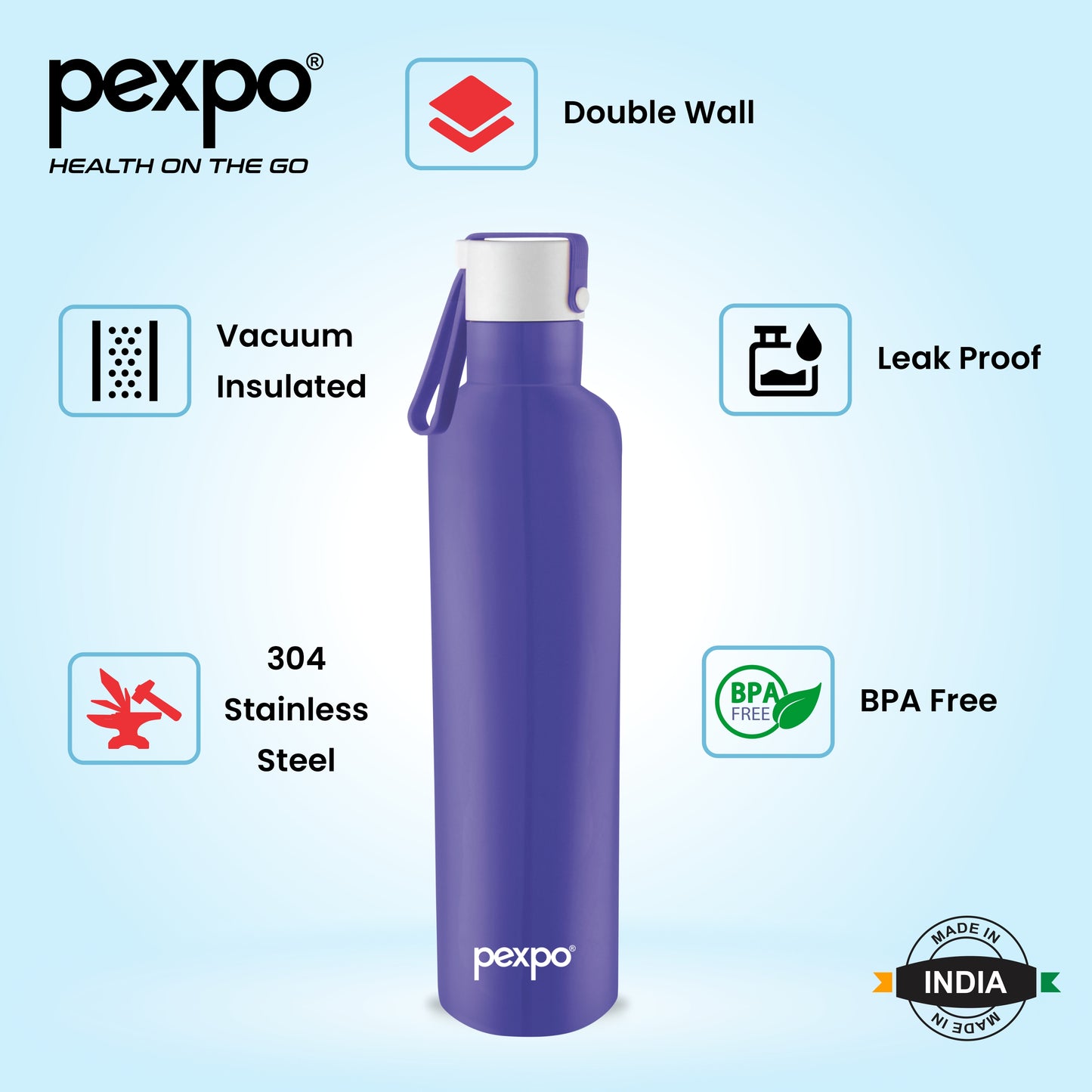 Oslo - Insulated Stainless Steel Water Bottle to Keep Drinks Hot/Cold 24 Hours