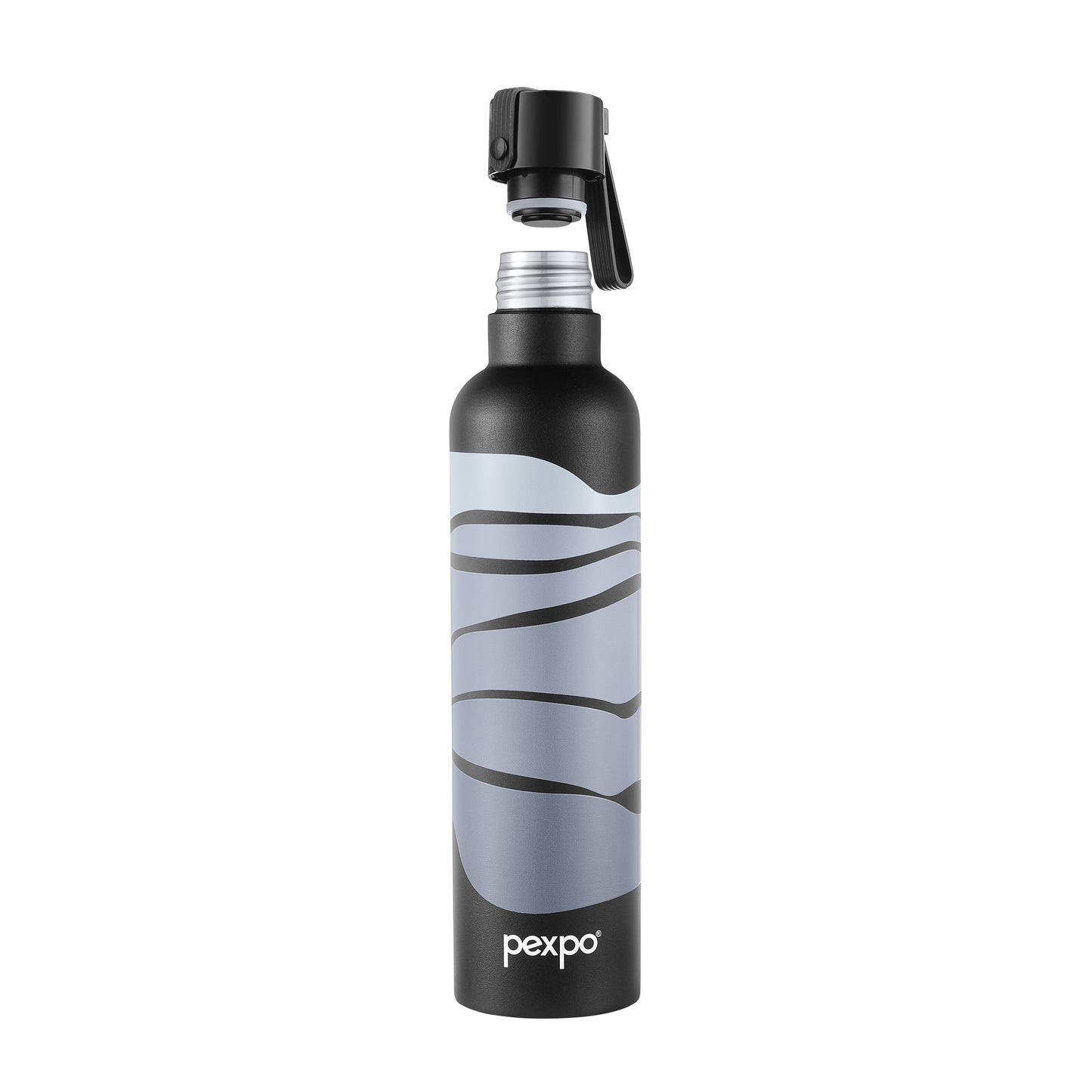 Oslo Grey Wave Print Hot & Cold Water Bottle