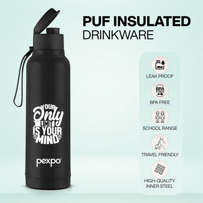 Pexpo Sonnet- PU Insulated 4 Hours Warm & Cold | Safe & Portable (Stainless Steel)