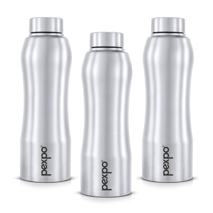 PEXPO Bistro- Wide Mouth & Leak-Proof Stainless Steel Water Bottle with Steel Cap