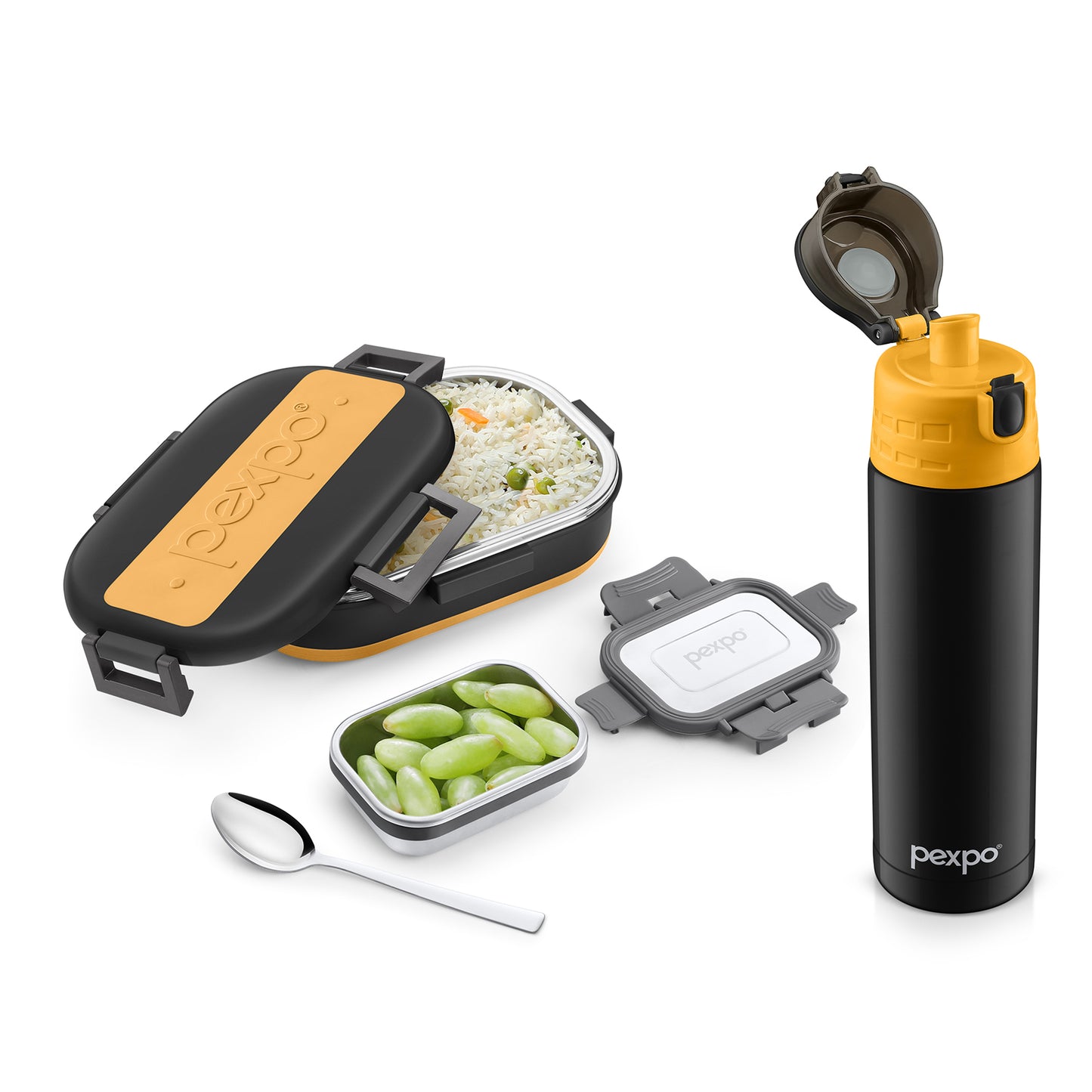Cardio Black & Mustard 850 ml & Grip & Lock Black & Mustard