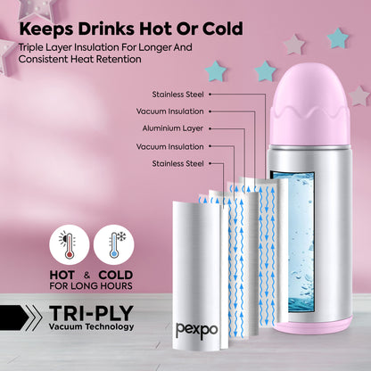 Pexpo Thermo Joy – Stainless Steel Feeding Baby Bottle