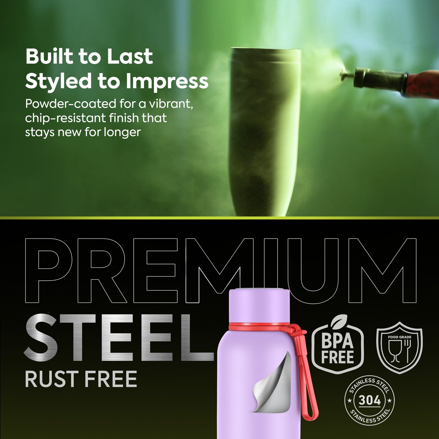 Pexpo Bravo Thermo Steel Bottle | Tri-Ply Vacuum Insulated Hot & Cold Flask - Pastel Edition