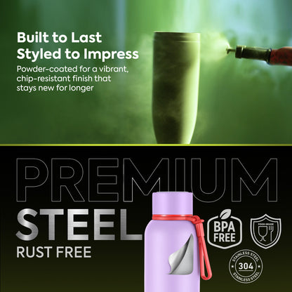 Pexpo Bravo Thermo Steel Bottle | Tri-Ply Vacuum Insulated Hot & Cold Flask - Pastel Edition