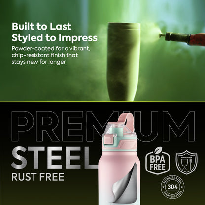 Pexpo Amaze Thermo Steel Bottle | Tri-Ply Vacuum Insulated Hot & Cold Flask | For Travel