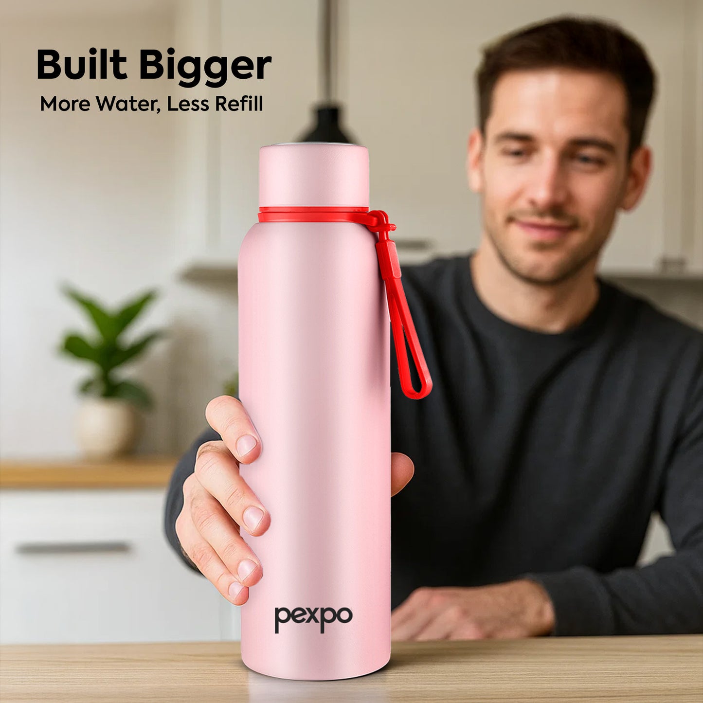 Pexpo Bravo Thermo Steel Bottle | Tri-Ply Vacuum Insulated Hot & Cold Flask - Pastel Edition
