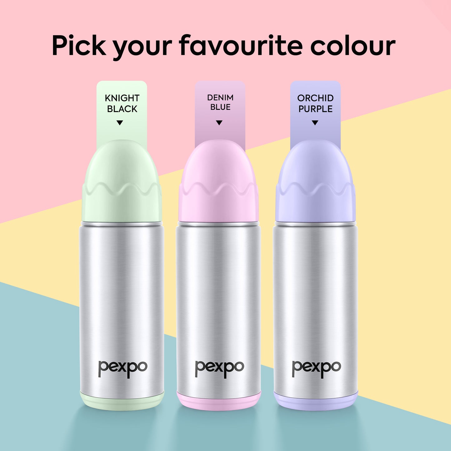 Pexpo Thermo Joy – Stainless Steel Feeding Baby Bottle