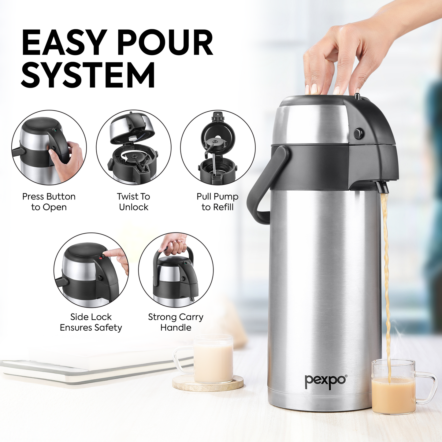 AquaPort Double Walled Vacuum Insulated -Coffee/Tea Dispenser