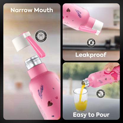 Oslo Pink Flamingo Print Hot & Cold Water Bottle