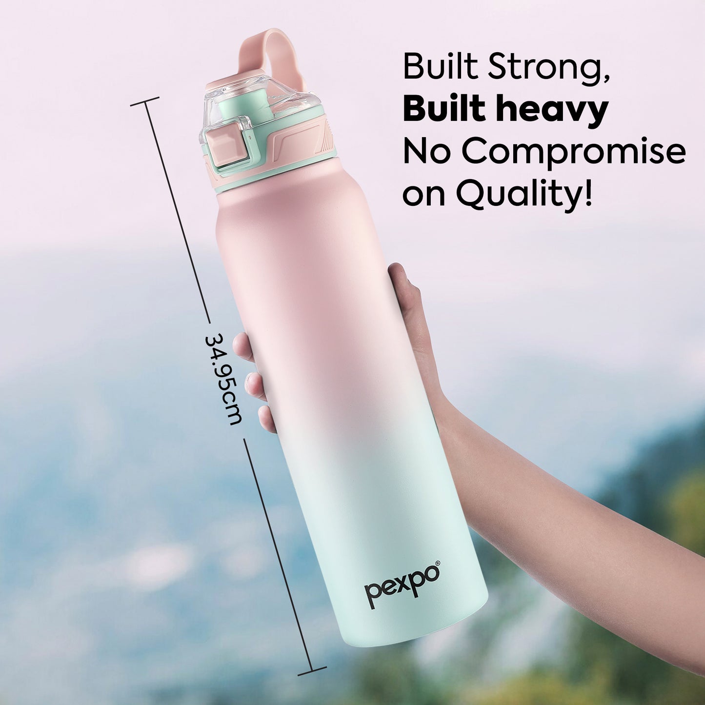 Pexpo Amaze Thermo Steel Bottle | Tri-Ply Vacuum Insulated Hot & Cold Flask | For Travel