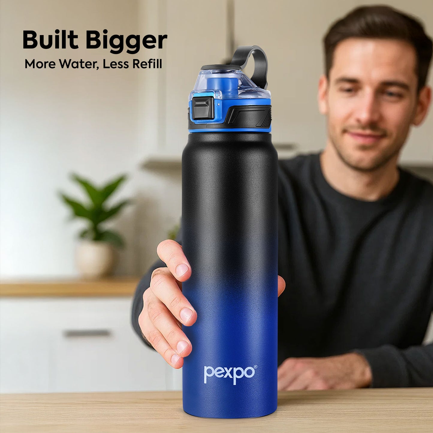 Pexpo Amaze Thermo Steel Bottle | Tri-Ply Vacuum Insulated Hot & Cold Flask | For Travel