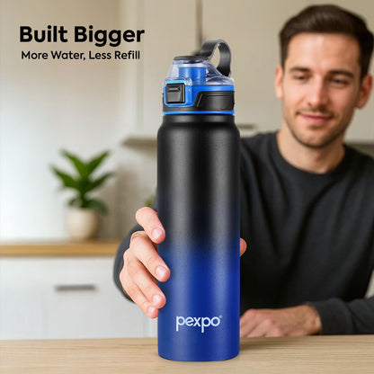 Pexpo Amaze Thermo Steel Bottle | Tri-Ply Vacuum Insulated Hot & Cold Flask | For Travel