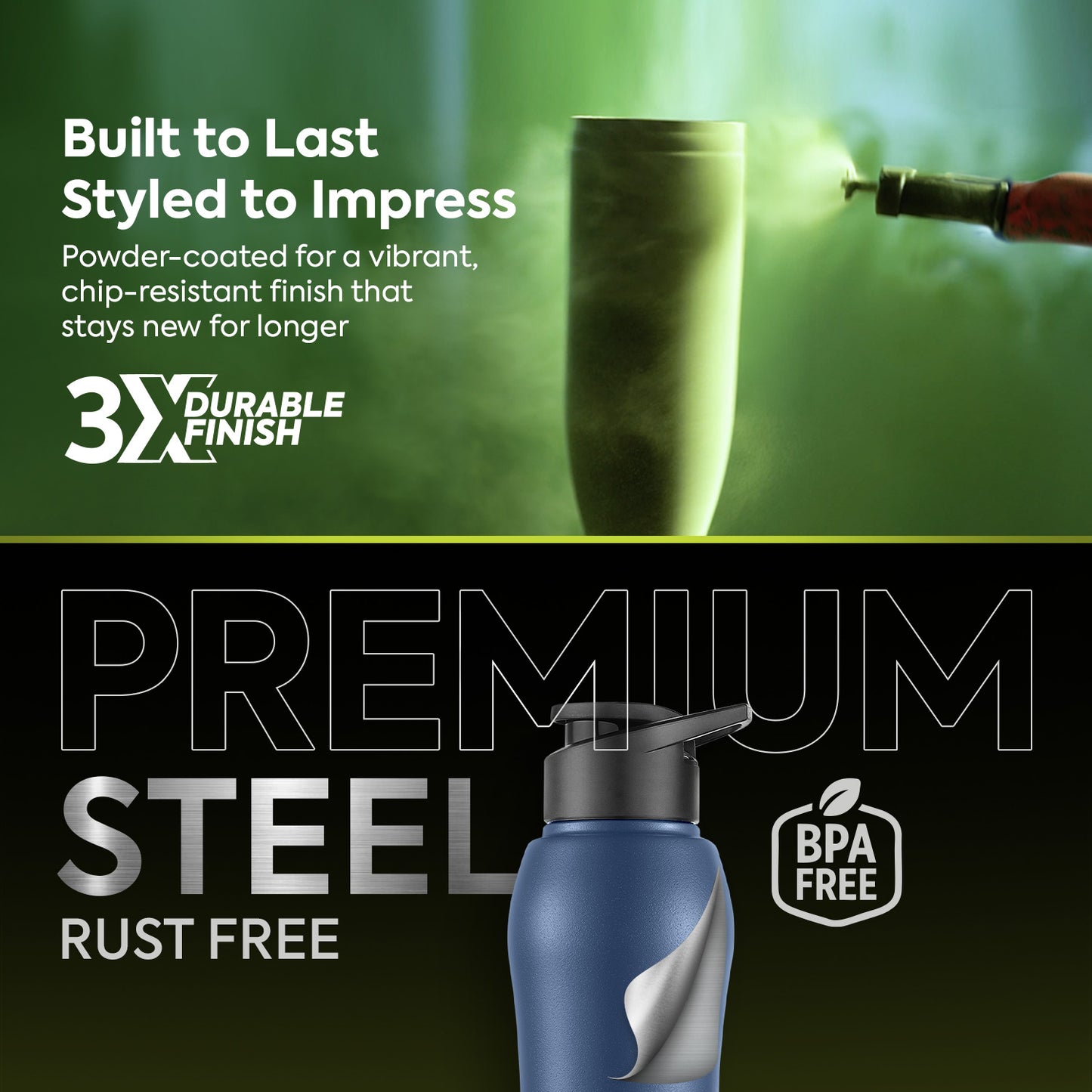Bistro SS Water Bottle with Sipper Cap
