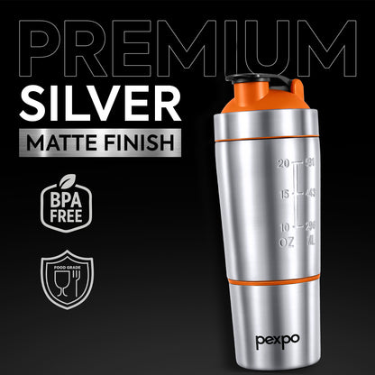 Kinetic Stainless Steel Shaker with extra Compartment