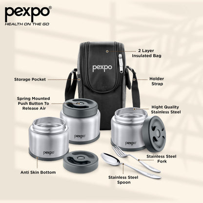 PEXPO Extreme Double Wall Vacuum Insulated Stainless Steel Lunch Box