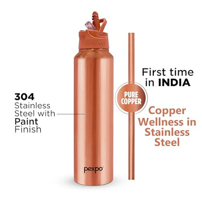 Cooper SS Water Bottle (with Copper Straw)