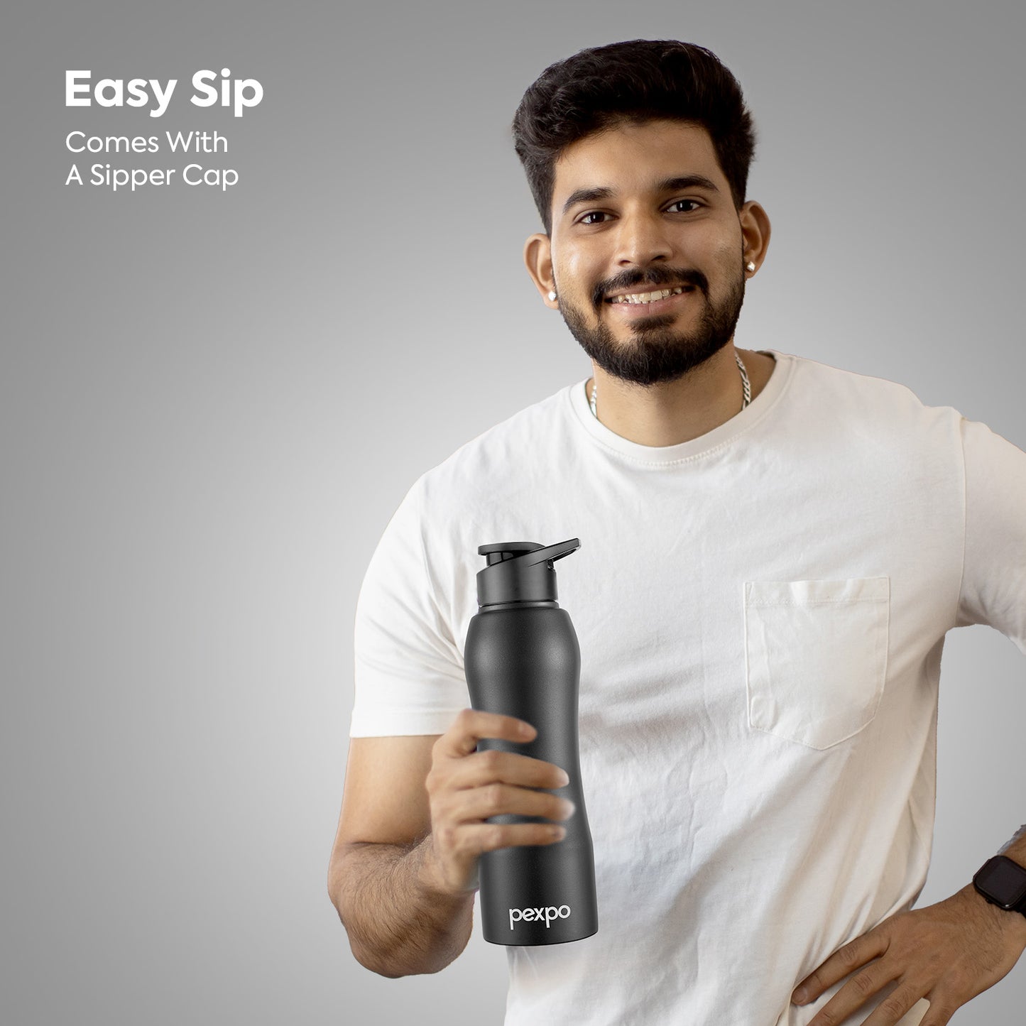 Bistro SS Water Bottle with Sipper Cap