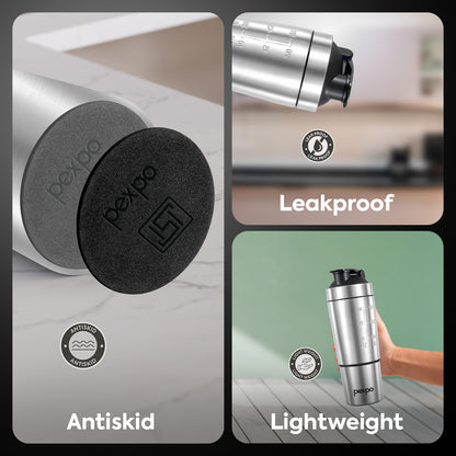 Kinetic Stainless Steel Shaker with extra Compartment