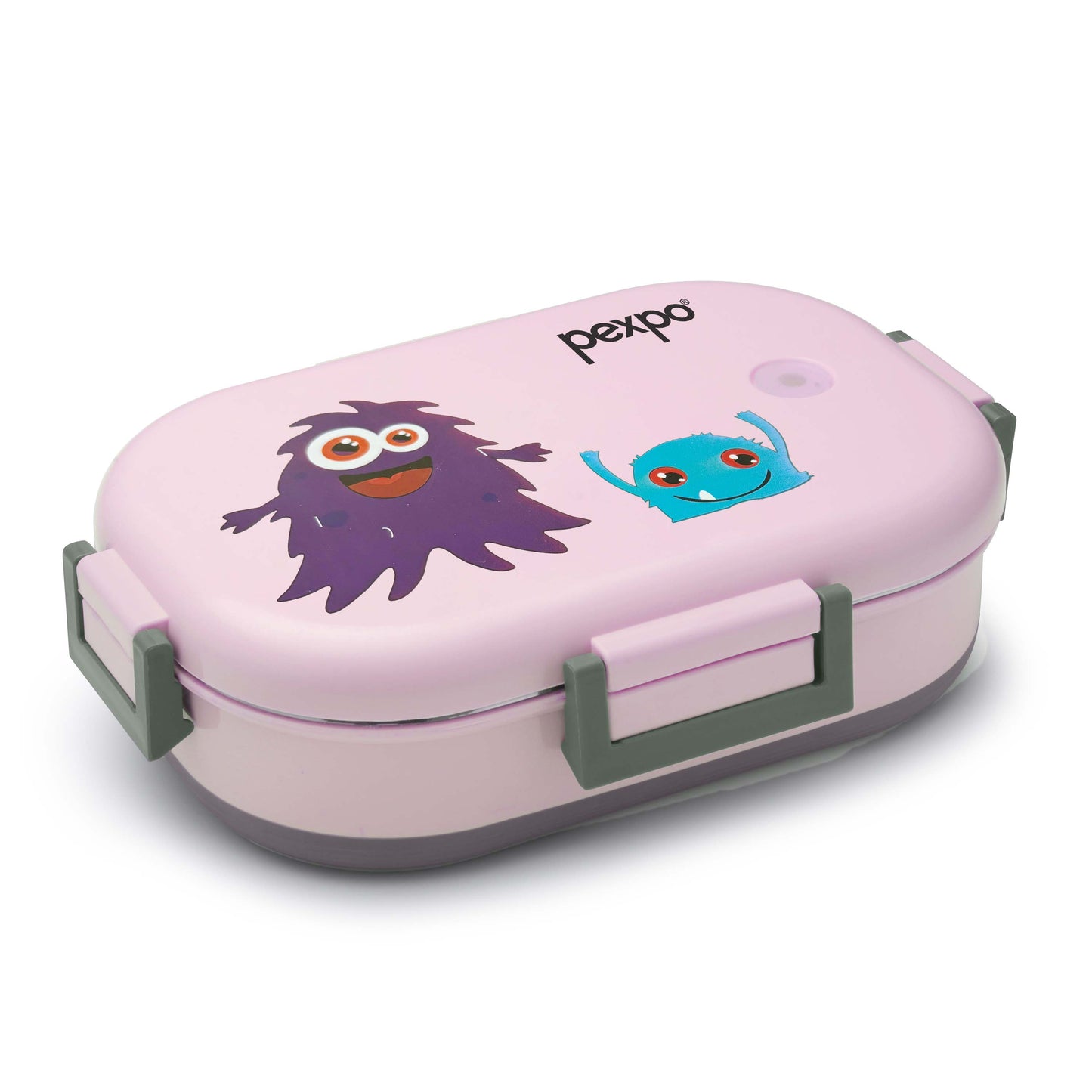 Pexpo Tango  - Stainless Steel Kids Lunch Box (Purple Monster Design)